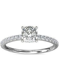 Riviera Pavé Diamond Engagement Ring in Platinum (0.15 ct. tw.)